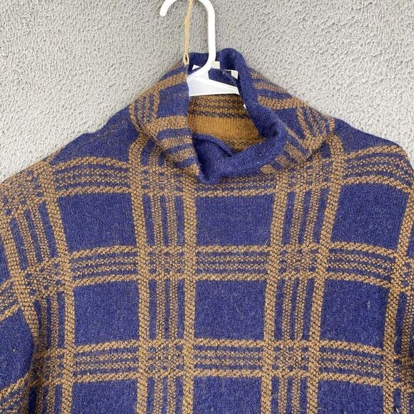 Vince Sweater Womens Small Plaid Wool Cashmere Blend Pullover Turtleneck - Picture 2 of 14